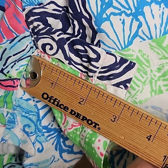 Lilly Pulitzer 00 the Walsh shorts Osterville patchwork print Blue green - Picture 7 of 10